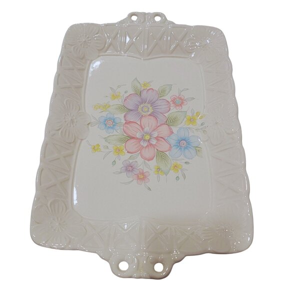 Vintage Floral Ceramic Cream-Coloured Tray - Picture 4 of 8